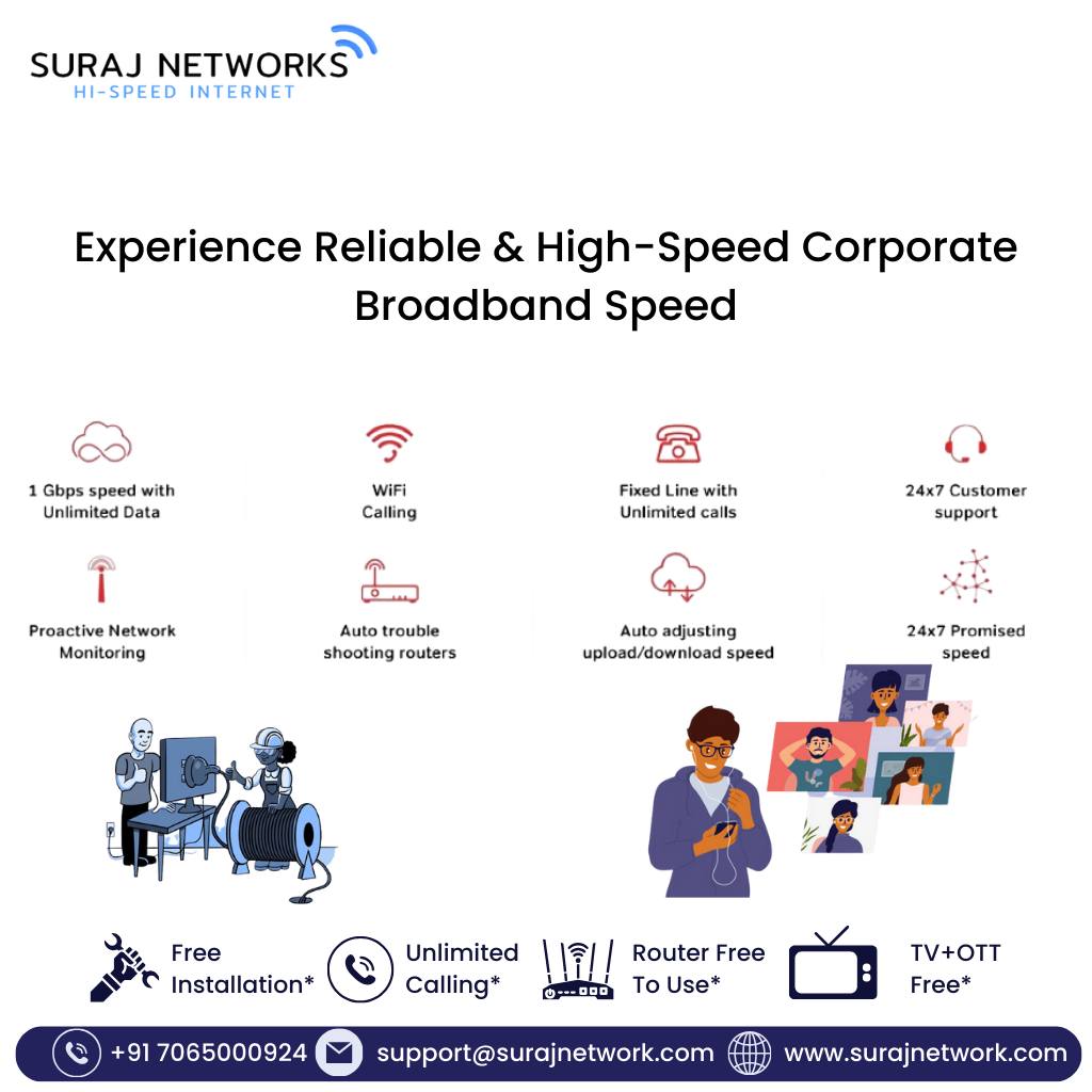 Plan Starts @ Rs.333*/month
* Free Installation*
* Router Free To Use*
* OTT+Live TV*
* Unlimited Calling*�

#SwitchToSurajNetwork #InternetDedected #NextLevelConnectivity #SeamlessInternetExperience #ReliableNetwork #BetterConnectivity #SurajNetworkAdvantage #UpgradeYourInternet #StayConnected #InternetPlans #SurfTheWeb #ConnectWithSuraj #HighSpeedInternet #InternetProvider #FastDownloads #UninterruptedStreaming
#ghaziabad #surajnetwork #ghaziabad #india