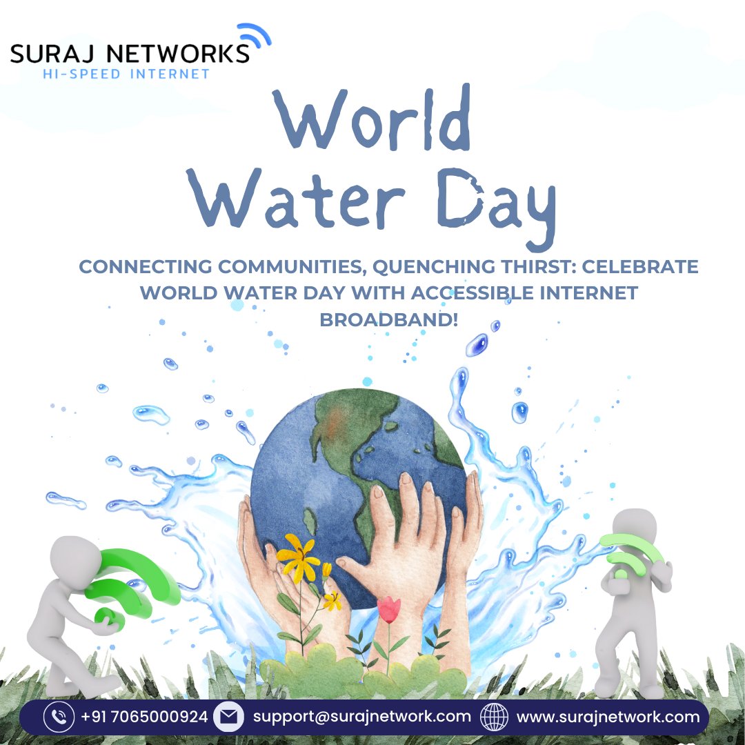 Connecting Communities, Quenching Thirst: Celebrate World Water Day with Accessible Internet Broadband!

Plan Starts @ Rs.333*/month
* Free Installation*
* Router Free To Use*
* OTT+Live TV*
* Unlimited Calling*

#SwitchToSurajNetwork #InternetDedected #NextLevelConnectivity #SeamlessInternetExperience #ReliableNetwork #BetterConnectivity #SurajNetworkAdvantage #UpgradeYourInternet #StayConnected #InternetPlans #SurfTheWeb #ConnectWithSuraj #HighSpeedInternet #InternetProvider #FastDownloads #UninterruptedStreaming
#ghaziabad #surajnetwork #ghaziabad #india